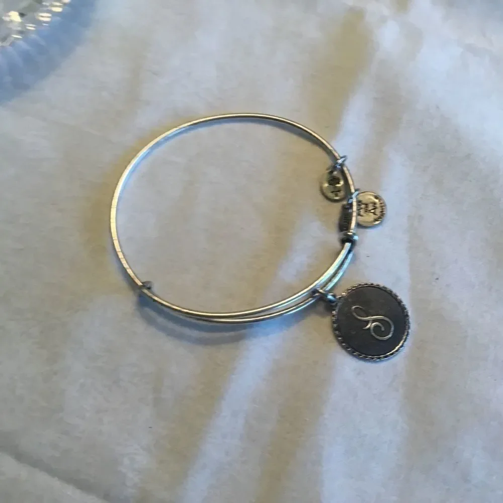 Alex & Ani Silvertone “S” Initial Bracelet